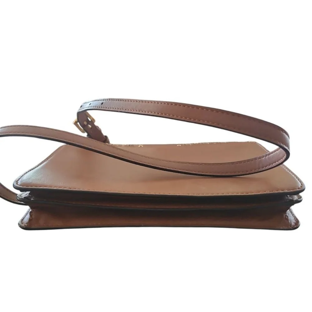 Michael Kors Brooklyn Leather Suede Brown Grommet Crossbody Bag